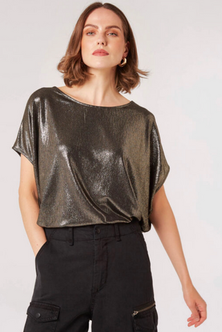 Oversized Metallic Top