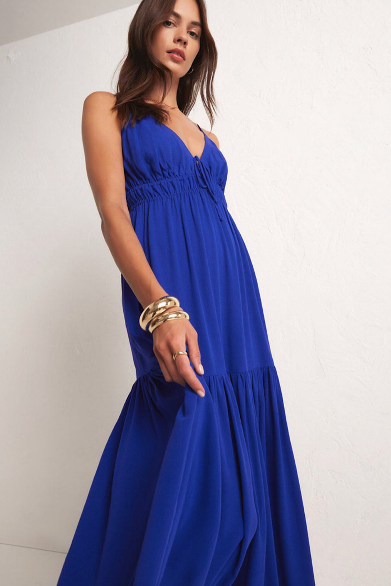 The Lisbon Draped Evening Maxi Dress