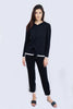 Black Pom Sweat Top
