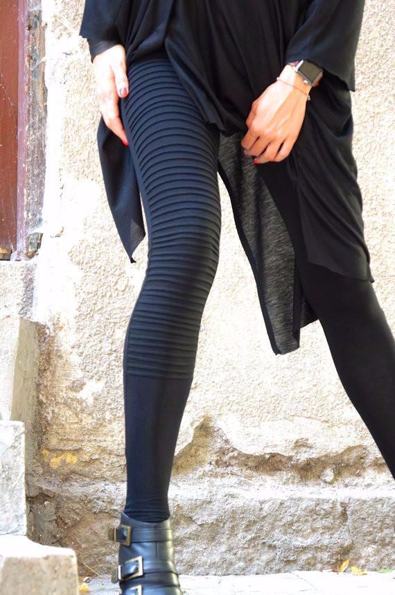 Ribbed one leg leggings - LUXFINDZ