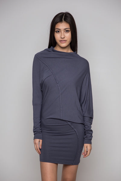 midi red cocktail dress with sleeves Thermal Shapewear Midi Dress | Long Sleeve Tummy Control
