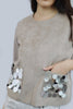 Beige Sequined Accent Shirt