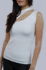 Leaf Cut Tank in White