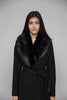 Black Faux Fur Collar Coat