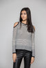 Black and White Cool Shoulder Sweater