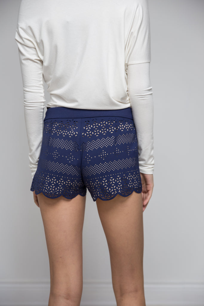 Eyelet Shorts Blue