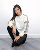 Off White Gold and White Striped Sweatshirt