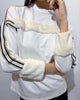 Off White Gold and White Striped Sweatshirt