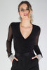 Wrap Front Knit Top With Diamante Cuffs
