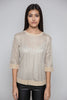 Beige Gold Knit Top with Cami