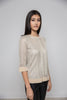 Beige Gold Knit Top with Cami