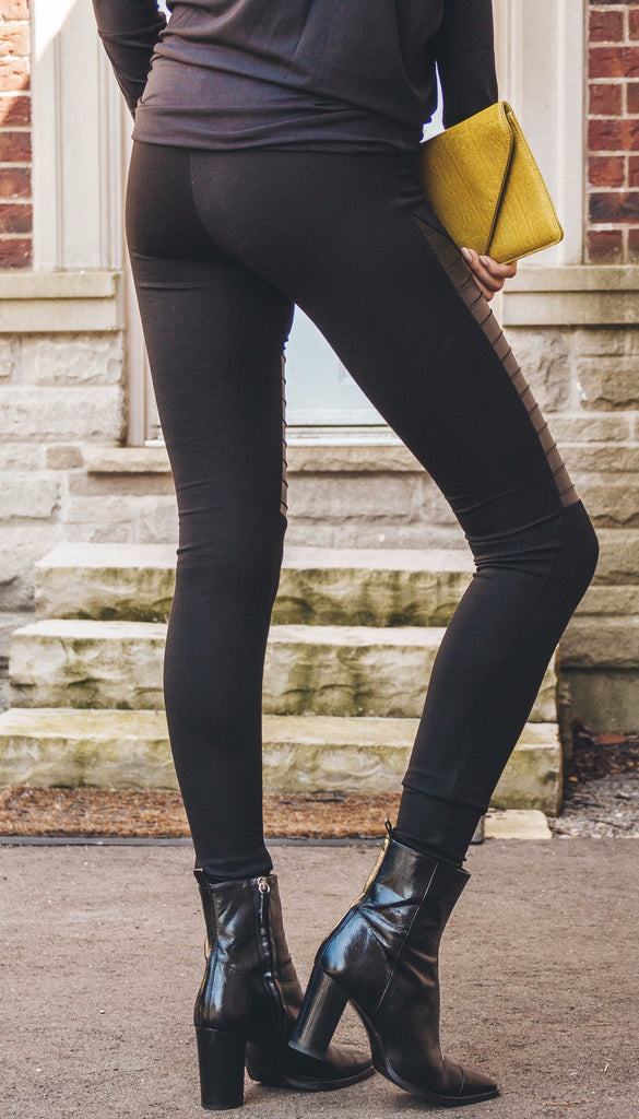 Ribbed one leg leggings - LUXFINDZ