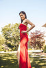 Red Strapless Long Dress