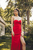 Red Strapless Long Dress