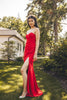 Red Strapless Long Dress