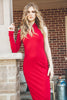 Red Formal Floor Length One Shoulder Dress