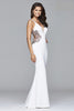 Glamorous White Embellished Beaded Dress