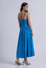 Blue Strap Cross Long Dress