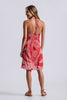 Red Palm Halter Dress