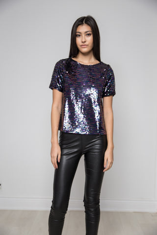 Chicory Purple Sequined Top