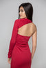 One Shoulder Asymmetric Bottom Dress in Red