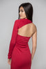One Shoulder Asymmetric Bottom Dress in Red