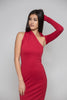 One Shoulder Asymmetric Bottom Dress in Red