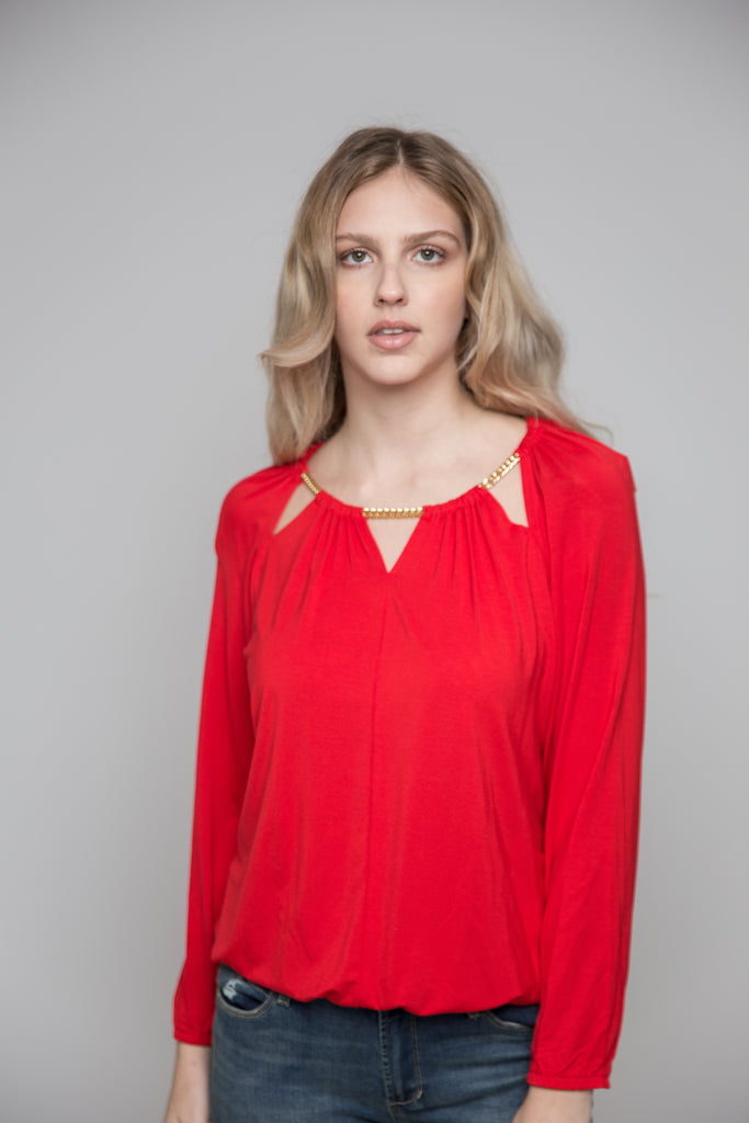 Red Shirt Metal Accents