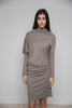 Angled Rusched Dress in Slate