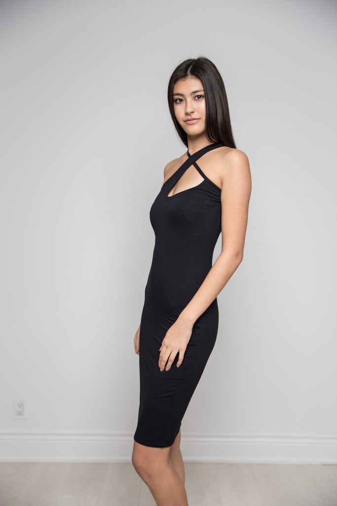 Black Criss Cross Dress - LUXFINDZ Black Criss Cross Dress - LUXFINDZ